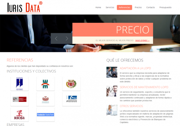 Página web de referencias de la empresa