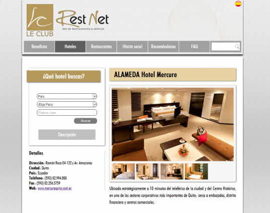 Página web de hoteles